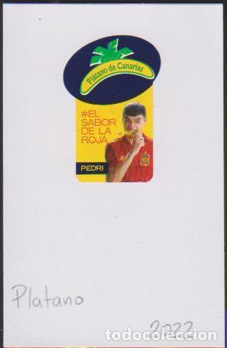 Adesivi di collezione: pegatina fruta PL&Aacute;TANO CANARIAS EL SABOR DE LA ROJA PEDRI adhesivo adhesiu enganxina fruit