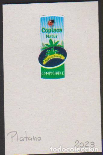 Collection stickers: pegatina fruta PL&Aacute;TANO CANARIAS COPLACA NATUR COMPOSTABLE adhesivo adhesiu enganxina fruit etiqueta