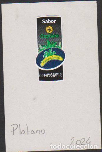 Collection stickers: pegatina fruta PL&Aacute;TANO CANARIAS COPLACA SABOR COMPOSTABLE adhesivo adhesiu enganxina fruit etiqueta