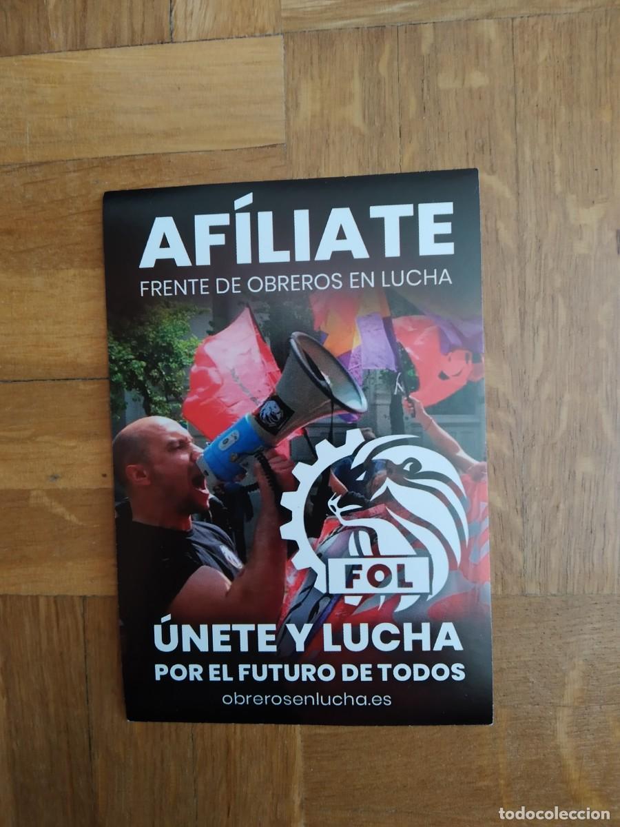 Pegatinas de colecci&oacute;n: PEGATINA POLITICA SINDICAL FOL AFILIATE FRENTE DE OBREROS EN LUCHA. VER FOTOS SIN PEGAR