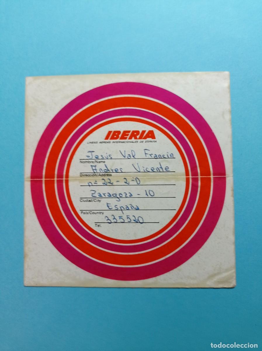 Pegatinas de colecci&oacute;n: PEGATINA: TARJETA DE IDENCIFICACI&Oacute;N EQUIPAJE, BAGGAGE IDENTIFICATION CARD. IBERIA, L&Iacute;NEAS A&Eacute;REAS +++