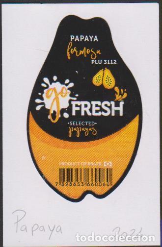 Adesivi di collezione: pegatina fruta PAPAYA FRESH adhesivo adhesiu enganxina fruit etiqueta