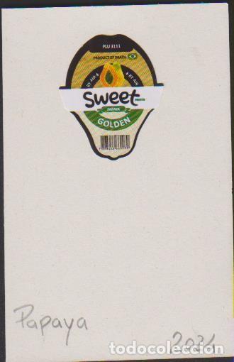 Adesivi di collezione: pegatina fruta PAPAYA SWEET adhesivo adhesiu enganxina fruit etiqueta