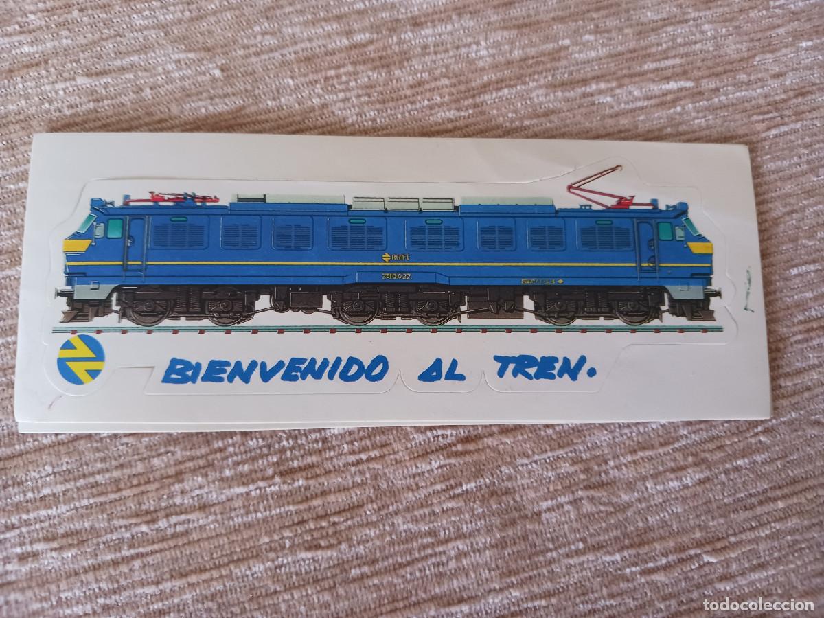 Pegatinas de colecci&oacute;n: antiguo adhesivo de renfe, bienvenidos al tren, 13 x 5 cm