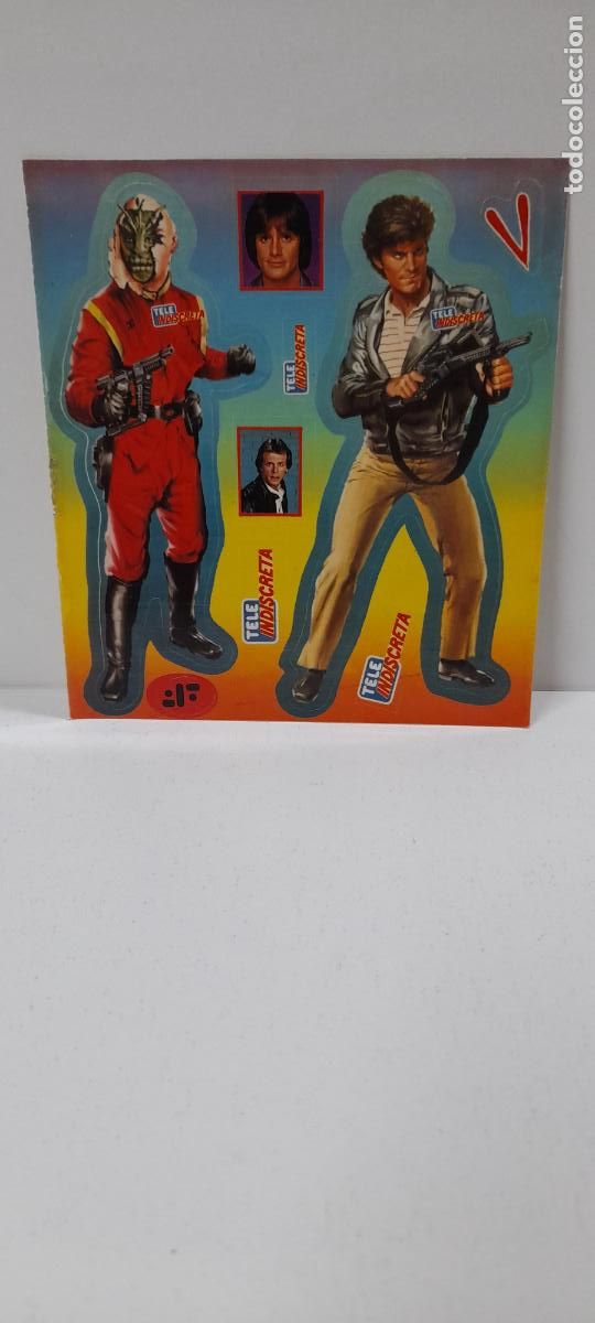 Pegatinas de colecci&oacute;n: CROMOS TROQUELADOS - PEGATINAS DE TELE INDISCRETA . SERIES DE TV - SERIE V . A&Ntilde;OS 80