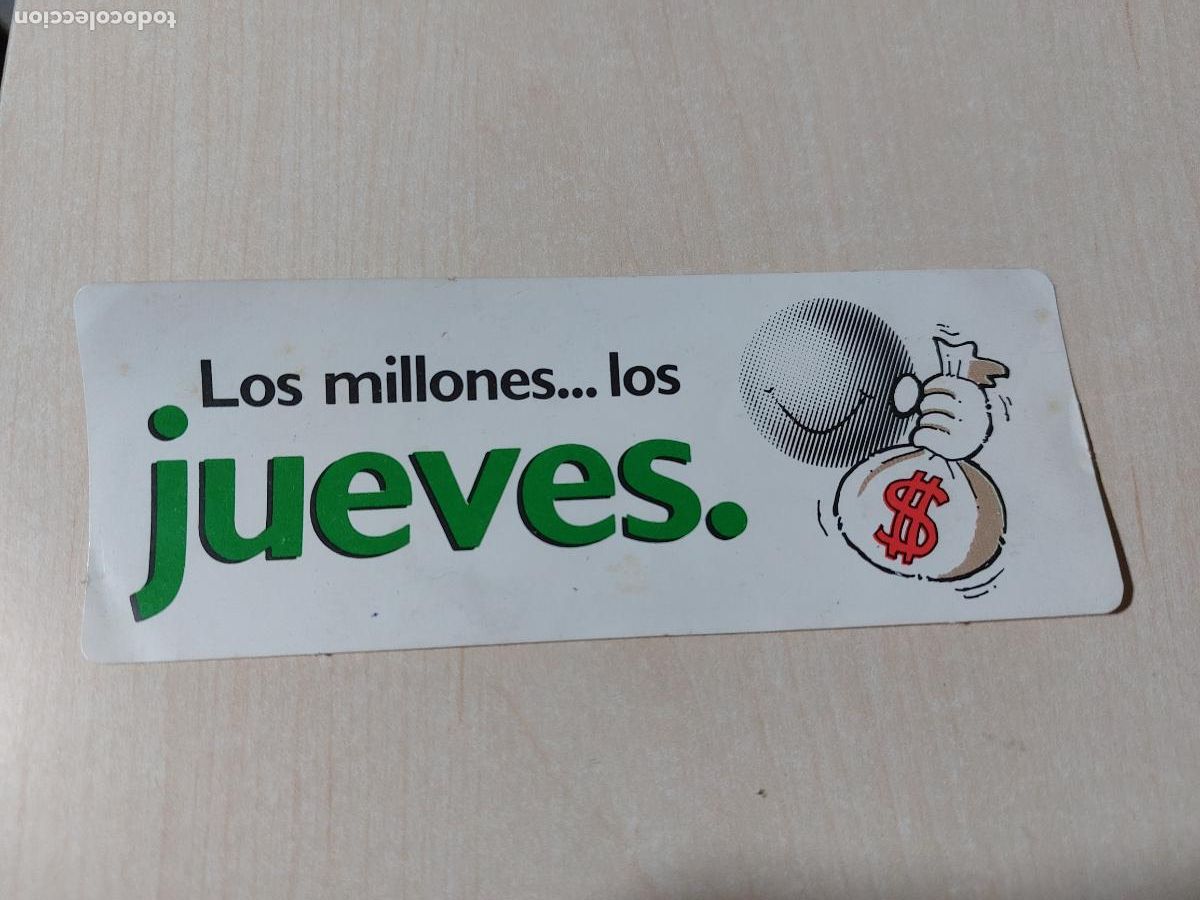 Autocolantes de cole&ccedil;&atilde;o: PEGATINA PRIMITIVA LOS MILLONES LOS JUEVES - 13 CM