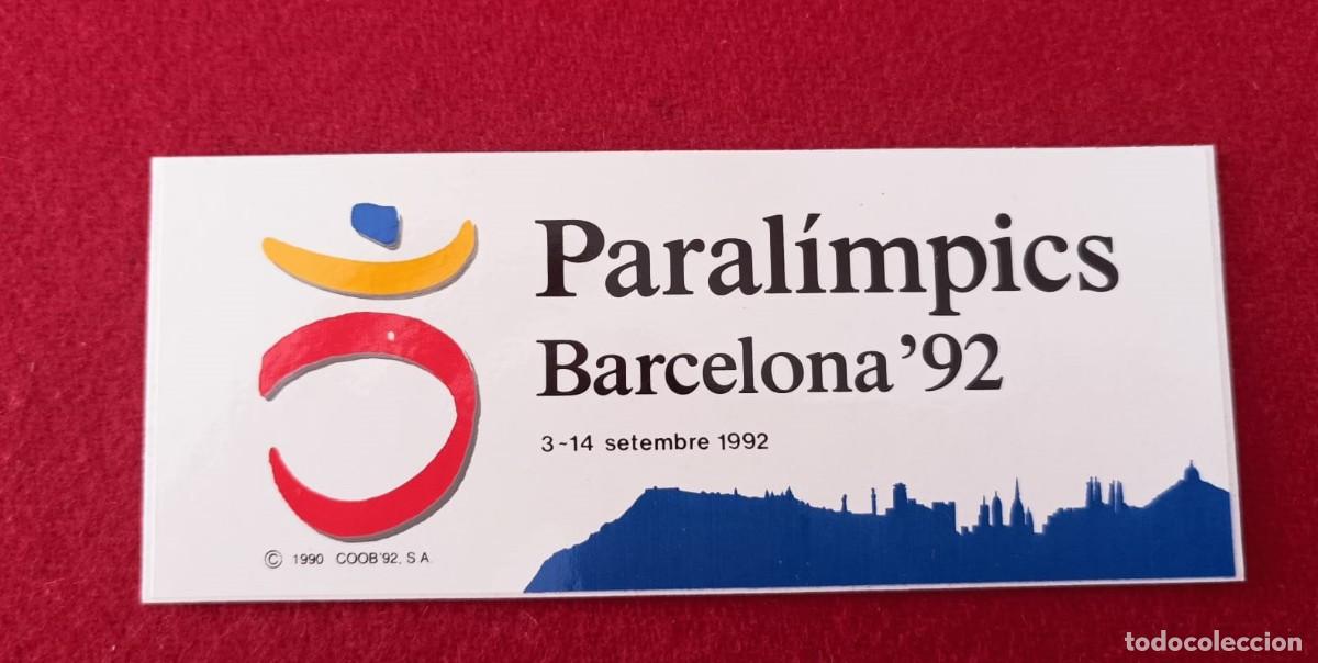 Pegatinas de colecci&oacute;n: LOTE 2 PEGATINAS PARALIMPICOS BARCELONA 92 IMPECABLES