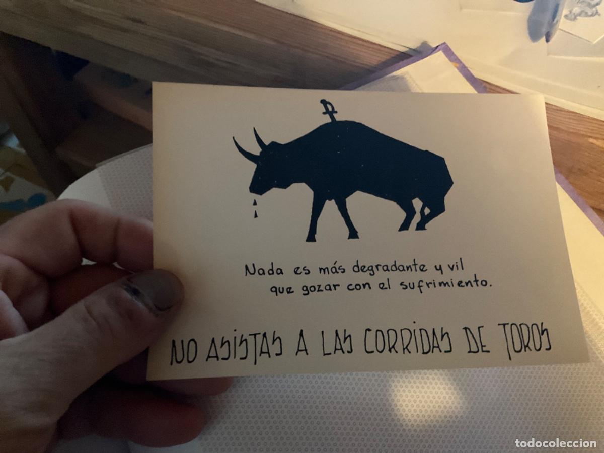 Pegatinas de colecci&oacute;n: Panfleto hoja antitaurina no asistas a las corridas de toros a&ntilde;os 80 posiblemente de adda