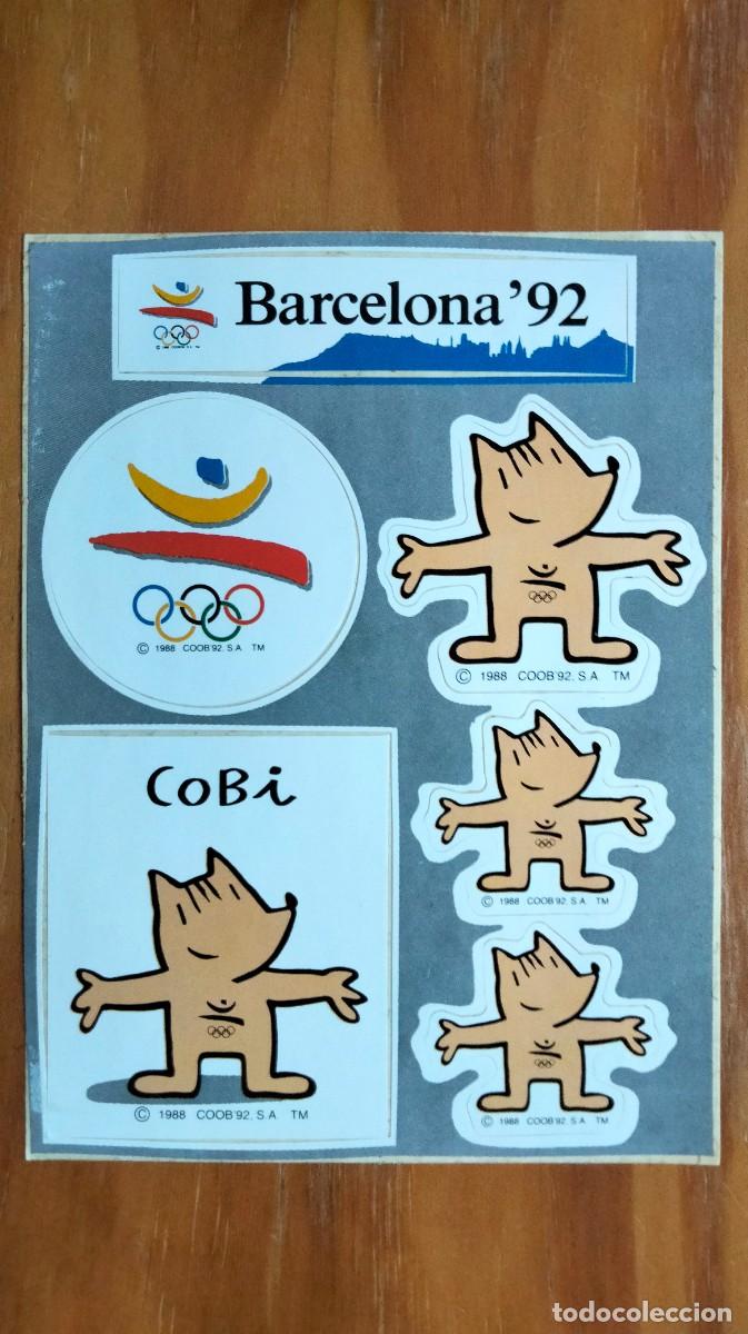 Pegatinas de colecci&oacute;n: PEGATINAS OLIMPIADA BARCELONA 92 &ndash; MASCOTA COBI Y LOGOTIPOS