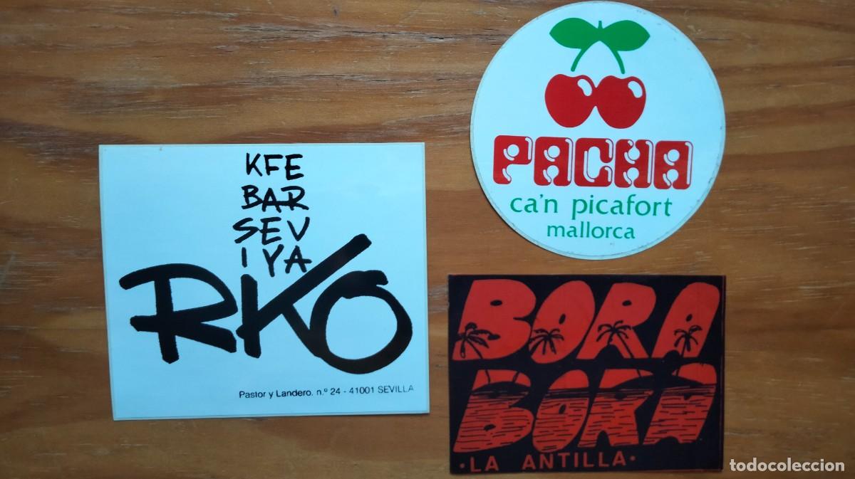 Pegatinas de colecci&oacute;n: PEGATINAS LOCALES DE OCIO &ndash; RKO SEVILLA, BORA BORA LA ANTILLA, PACH&Aacute; MALLORCA &ndash; A&Ntilde;OS 80-90