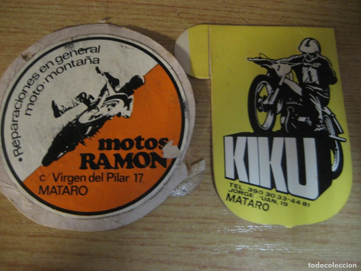 Pegatinas de colecci&oacute;n: 2 antiguas pegatinas de motociclismo . motos ramon Mataro y KIKU