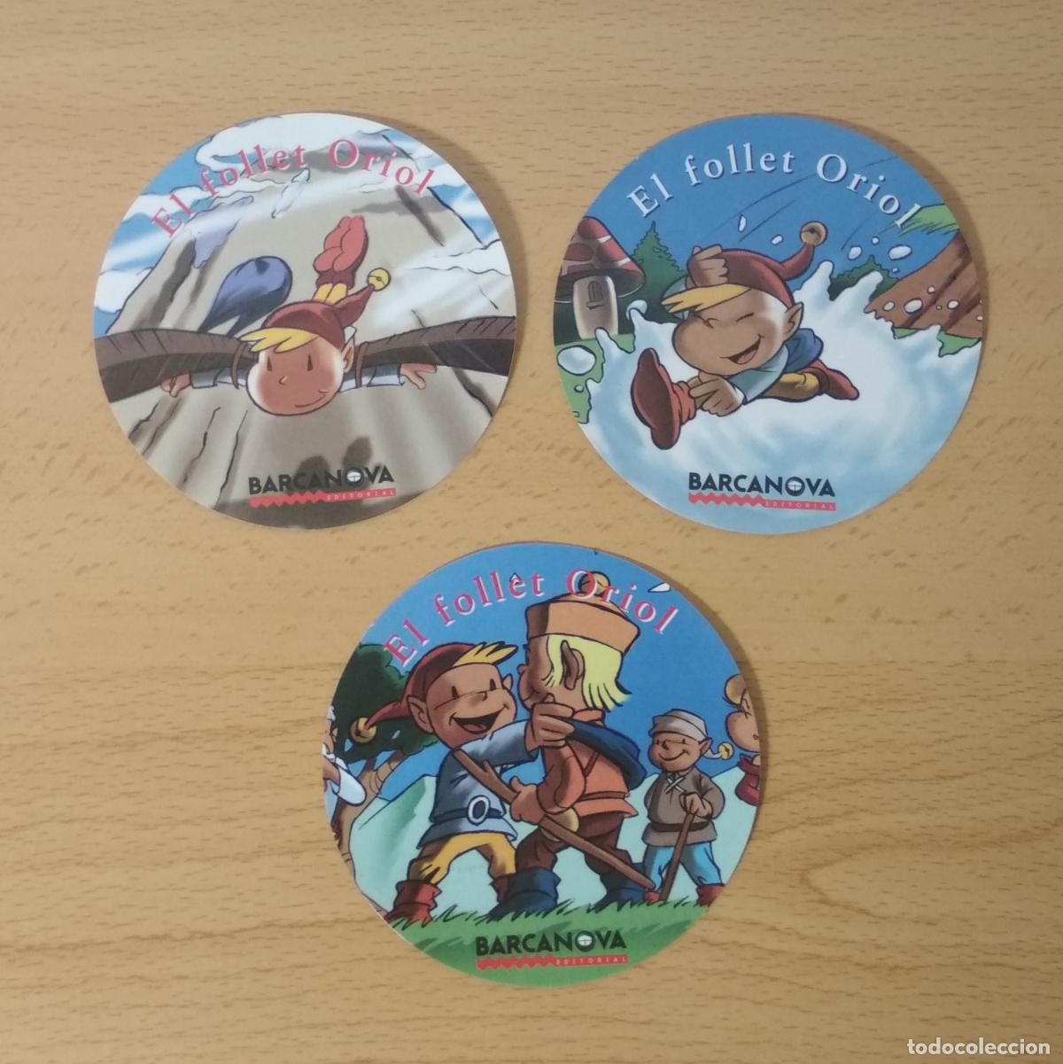 Pegatinas de colecci&oacute;n: 3 pegatinas adhesivos merchandising libro infantil El follet Oriol Barcanova. Ilustrador &Ograve;scar Sard&agrave;