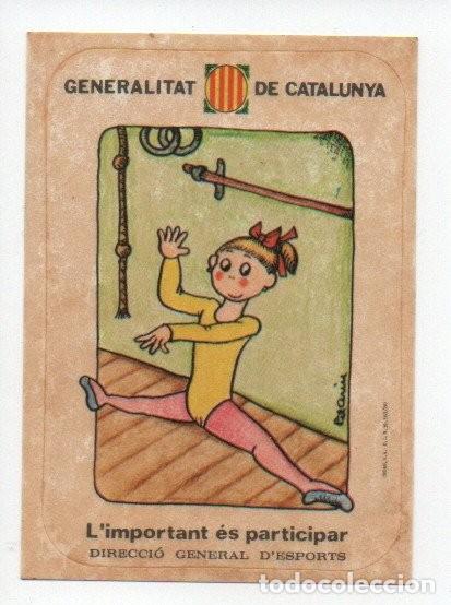 Pegatinas de colecci&oacute;n: ANTIGUA PEGATINA - ADHESIVO, GENERALIAT DE CATALUNYA, L'IMPORTANT ES PARTICIPAR DEPORTES. 6 X 8,5 CM