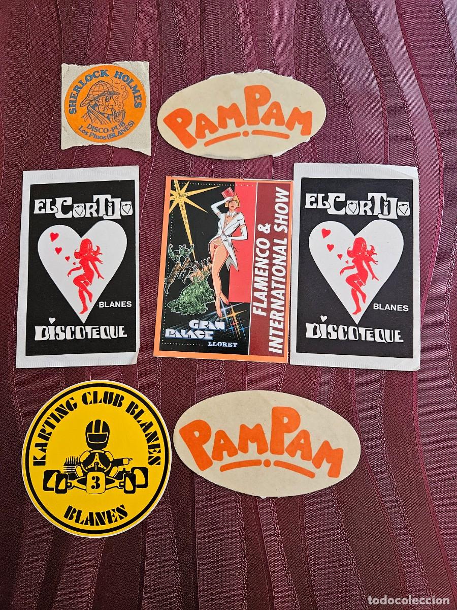 Pegatinas de colecci&oacute;n: Lote De 7 Antiguas Pegatinas De Varias Discotecas, A&ntilde;os 70/80.