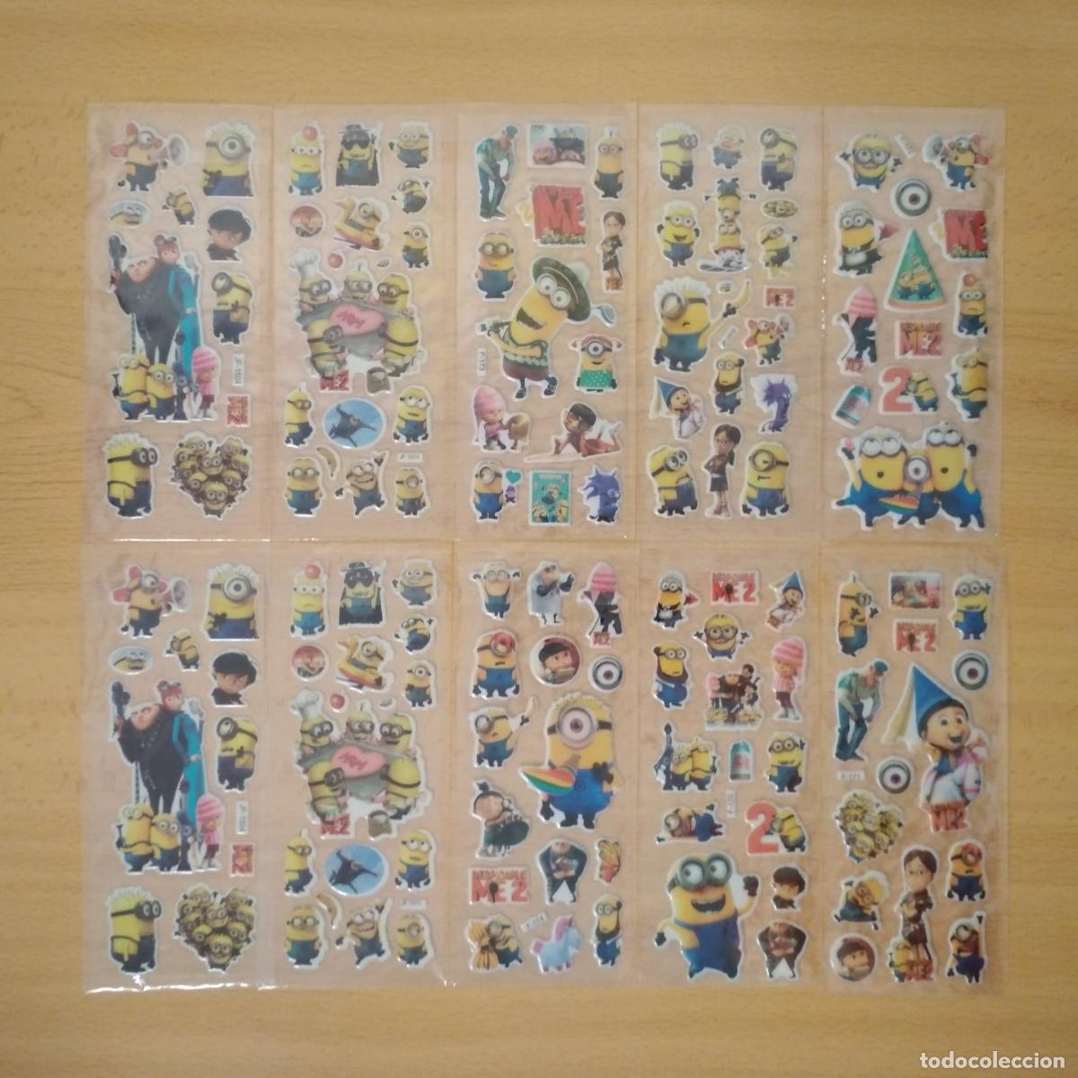 Pegatinas de colecci&oacute;n: 10 hojas pegatinas adhesivos de burbuja (en relieve) Gru 2, Mi villano favorito. Minions. A&ntilde;o 2013.