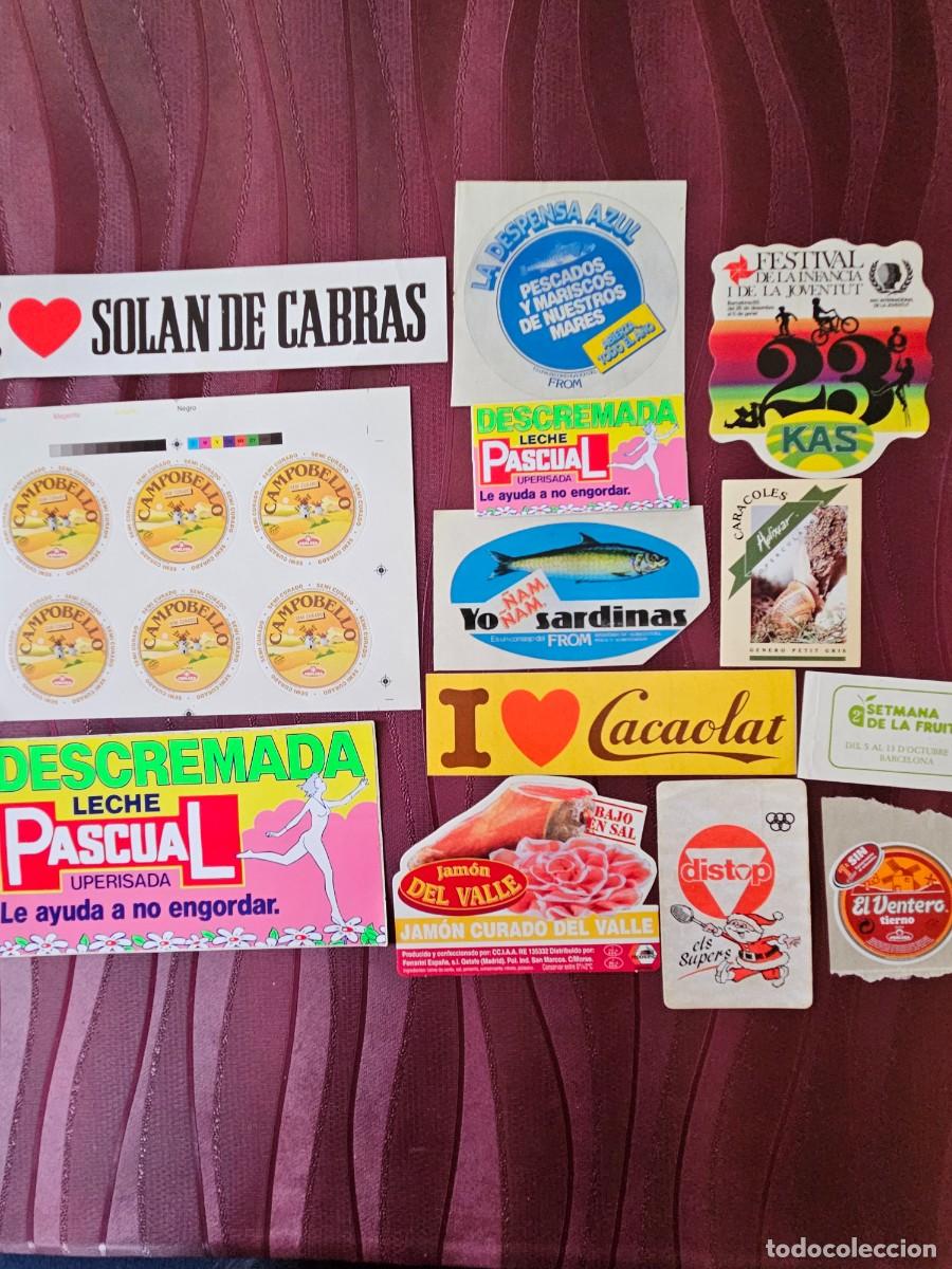 Pegatinas de colecci&oacute;n: Lote De 13 Antiguos Adhesivos/ Pegatinas De Publicidad Alimentaria De Los A&ntilde;os 70/80.