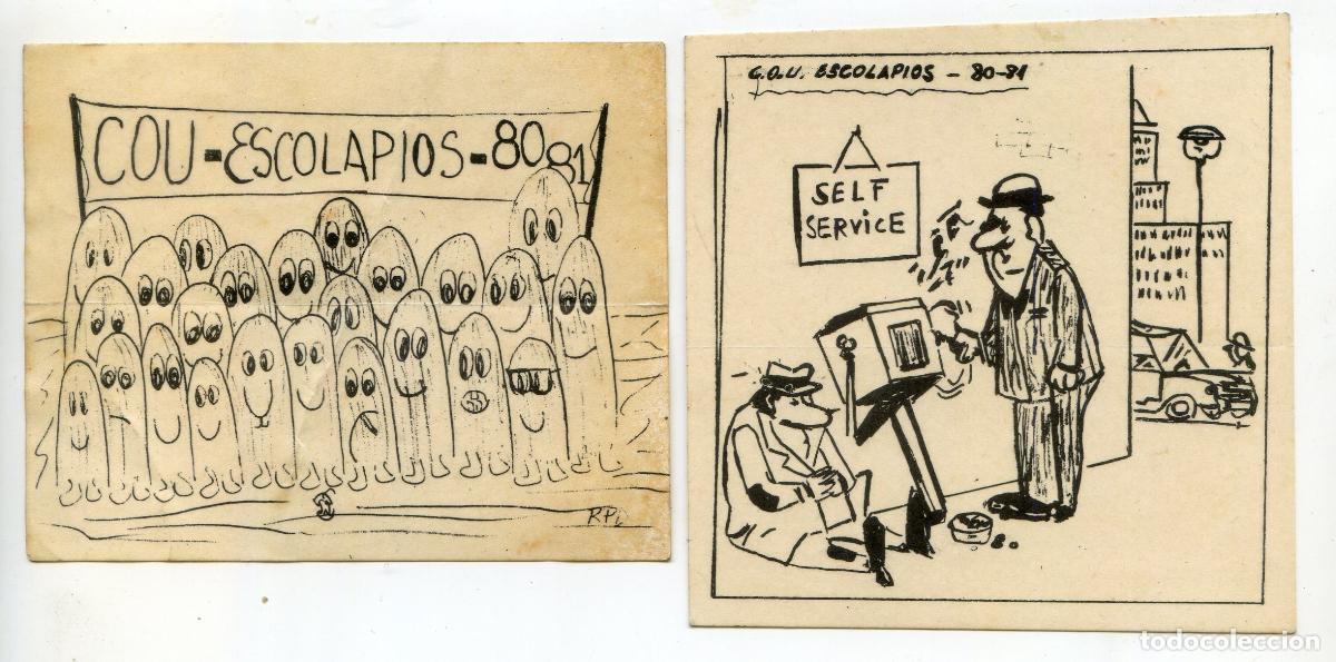 Pegatinas de colecci&oacute;n: Santander, dos pegatinas COU Escolapios 1980/81
