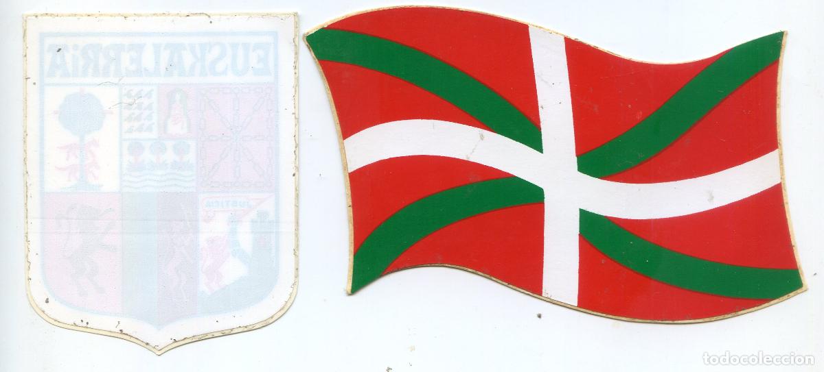 Pegatinas de colecci&oacute;n: Dos pegatinas bandera Ikurri&ntilde;a y Escudo Euskalerria (para cristal)