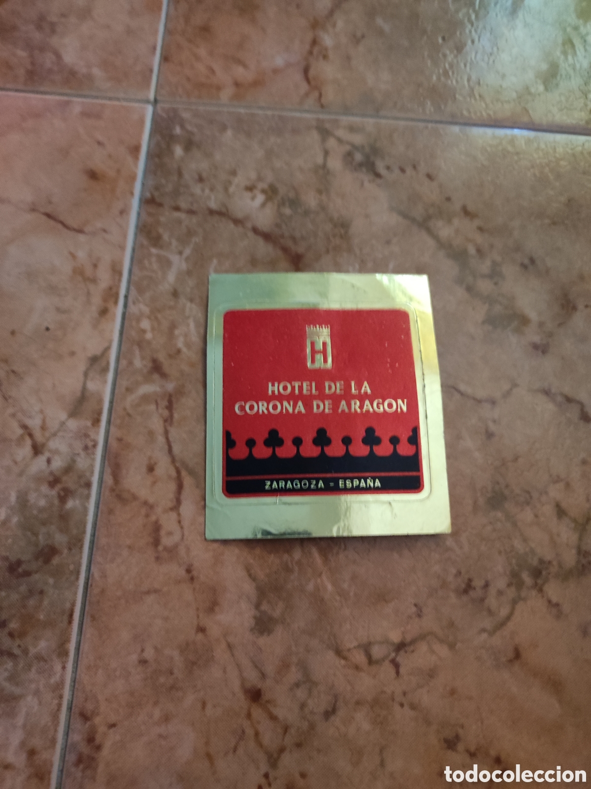 Pegatinas de colecci&oacute;n: Pegatina del antiguo hotel de la corona de Arag&oacute;n