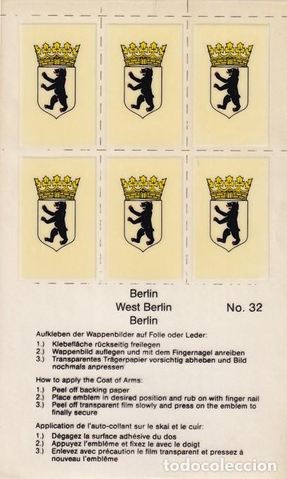 Pegatinas de colecci&oacute;n: N&ordm; 32 - Pegatinas-calcoman&iacute;as / Berl&iacute;n &middot; Berlin &middot; West Berlin - Coat of Arms