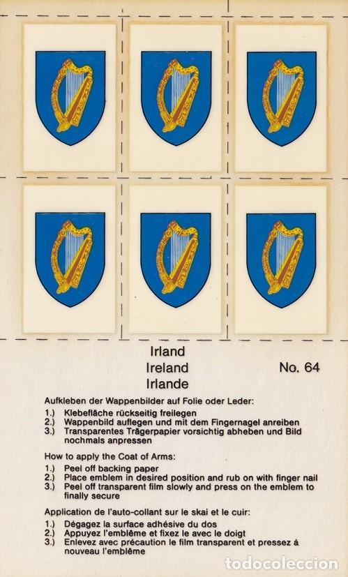 Autocolantes de cole&ccedil;&atilde;o: N&ordm; 64 - Pegatinas-calcoman&iacute;as / Irlanda &middot; Irland &middot; Ireland &middot; Irlande - Coat of Arms