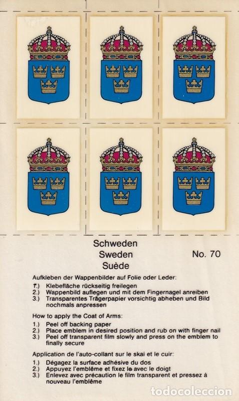 Autocolantes de cole&ccedil;&atilde;o: N&ordm; 70 - Pegatinas-calcoman&iacute;as / Suecia &middot; Schweden &middot; Sweden &middot; Su&eacute;de - Coat of Arms