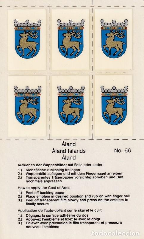 Autocolantes de cole&ccedil;&atilde;o: N&ordm; 66 - Pegatinas-calcoman&iacute;as / Aland &middot; Aland Islands - Coat of Arms