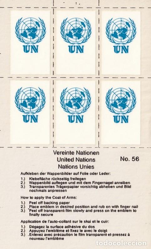 Autocollants de collection: N&ordm; 56 - Pegatinas-calcoman&iacute;as / Naciones Unidas &middot; UN &middot; Vereinte Nationen &middot; United N.. - Coat of Arms