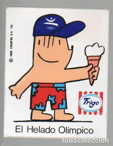 Pegatinas de colecci&oacute;n: ANTIGUO ADHESIVO O PEGATINA, FRIGO - EL HELADO OLIMPICO. COBI 1988. 6X7,5 CM.