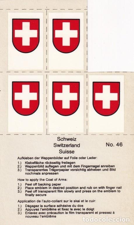 Autocollants de collection: N&ordm; 46 - Pegatinas-calcoman&iacute;as / Suiza &middot; Schweiz &middot; Switzerland &middot; Suisse - Coat of Arms / Incompleta