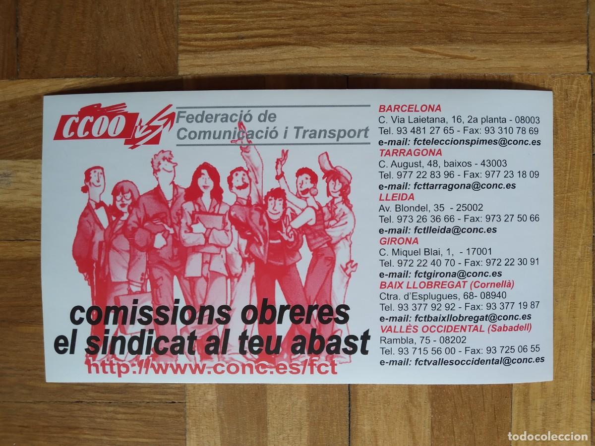 Pegatinas de colecci&oacute;n: PEGATINA POLITICO SINDICAL CC.OO. COMISSIONS OBRERES EL SINDICAT AL TEU ABAST SIN PEGAR