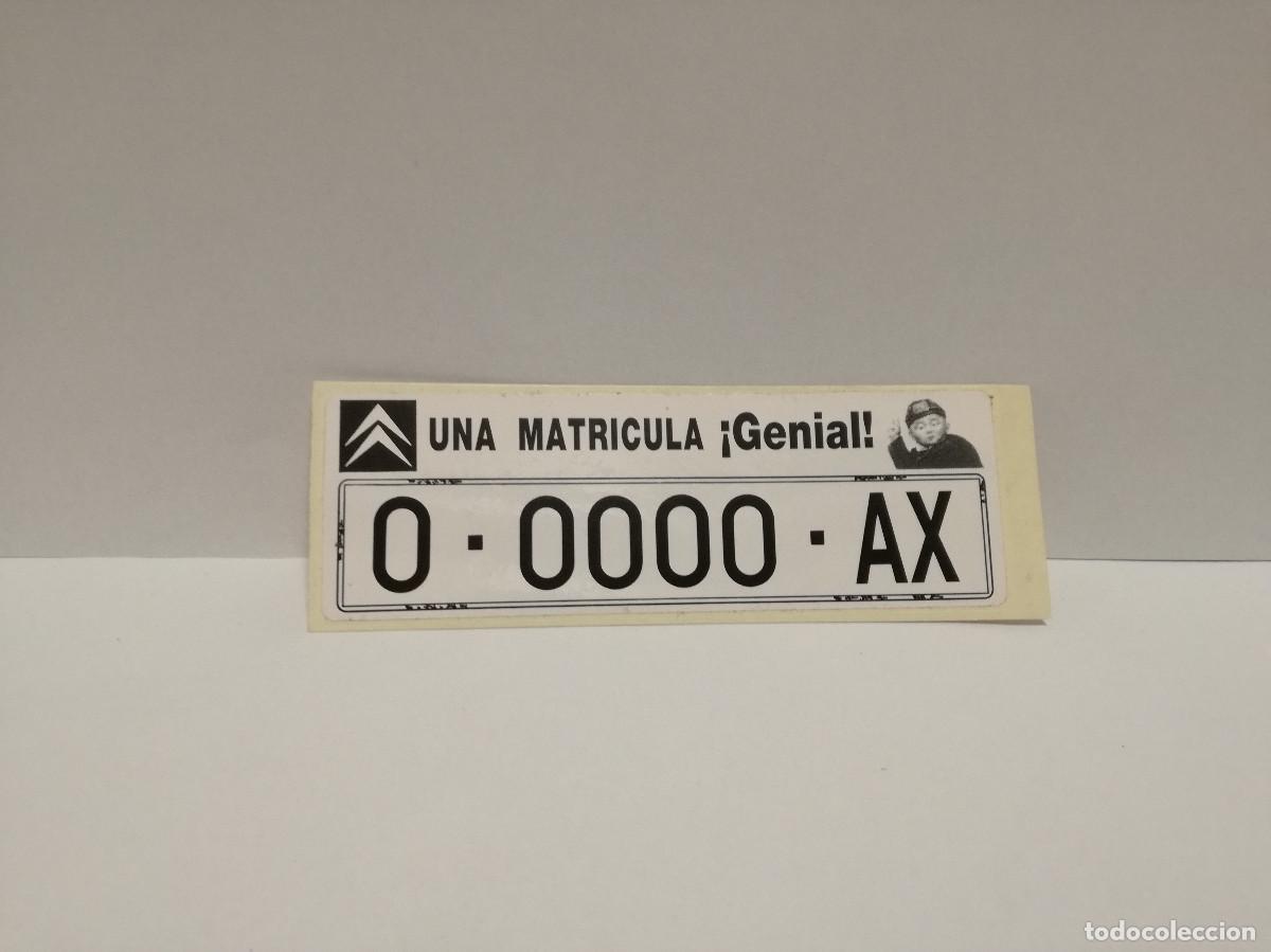 Pegatinas de colecci&oacute;n: PEGATINA ADHESIVO MOTOR - CITROEN AX UNA MATRICULA GENIAL AUTOMOVILES COCHES - 4cm x 12cm