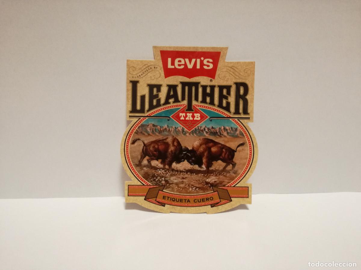 Autocollants de collection: PEGATINA ADHESIVO MODA CALZADO - LEVI'S LEATHER MARCA DE PANTALONES VAQUEROS - 12cm x 10cm