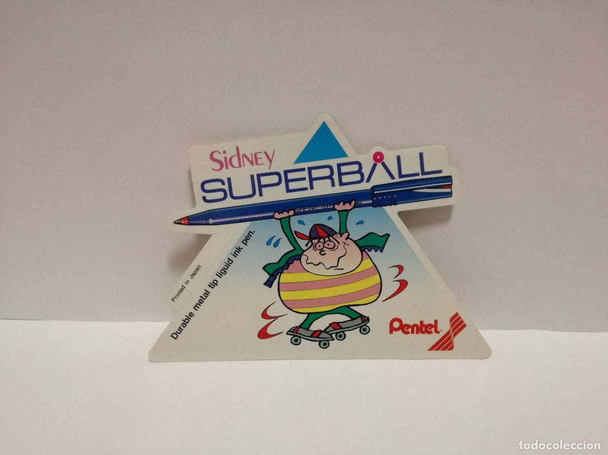 Pegatinas de colecci&oacute;n: PEGATINA ADHESIVO PAPELERIA ESCOLAR - BOLIGRAFOS PENTEL SIDNEY SUPERBALL - 10cm x 14cm