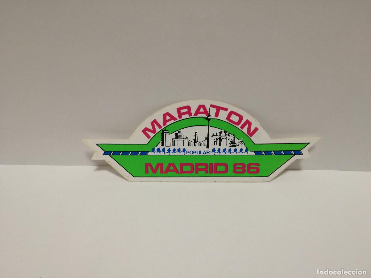 Pegatinas de colecci&oacute;n: PEGATINA ADHESIVO DEPORTES - MARATON MADRID 1986 86 - 6cm x 16cm