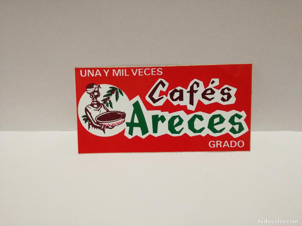 Pegatinas de colecci&oacute;n: PEGATINA ADHESIVO BEBIDA - UNA Y MIL VECES CAF&Eacute;S ARECES GRADO - 6cm x 12cm