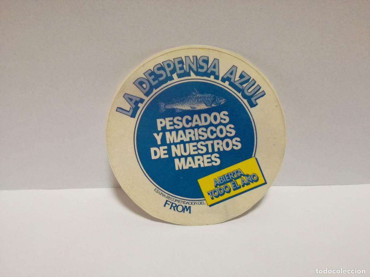 Pegatinas de colecci&oacute;n: PEGATINA ADHESIVO ALIMENTACI&Oacute;N - LA DESPENSA AZUL PESCADOS Y MARISCOS DE NUESTROS FROM - 8cm x 8cm