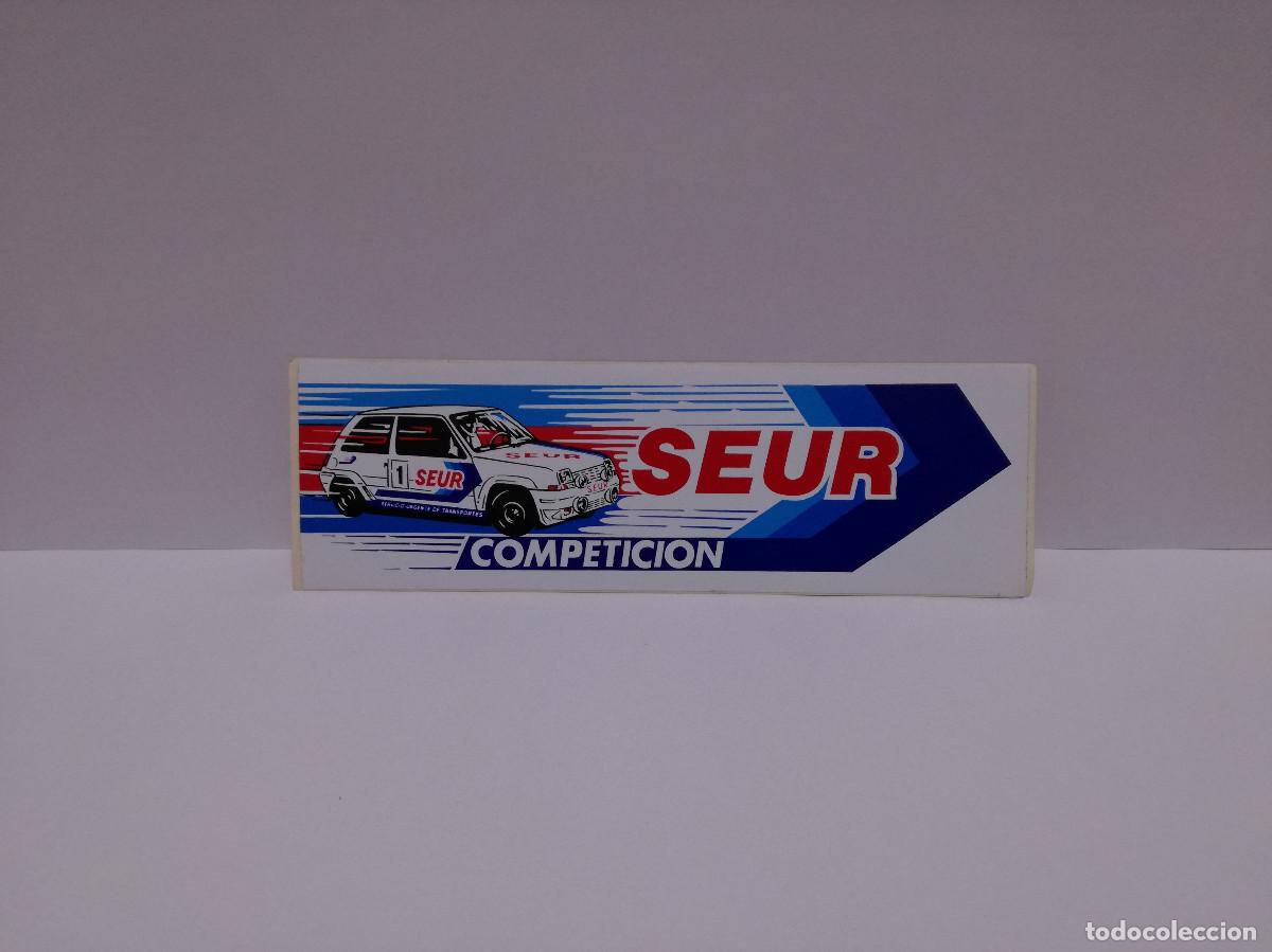 Pegatinas de colecci&oacute;n: PEGATINA ADHESIVO MOTOR - AGENCIA DE TRANSPORTES SEUR COMPETICI&Oacute;N COCHE RENAULT 5 - 6cm x 20cm