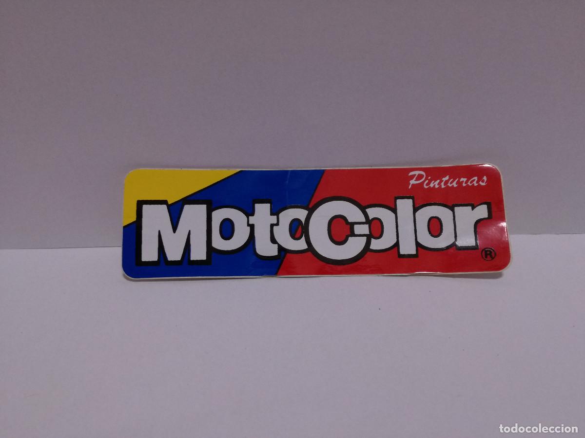 Pegatinas de colecci&oacute;n: PEGATINA ADHESIVO MOTOR - PINTURAS MOTOCOLOR - 3cm x 12cm