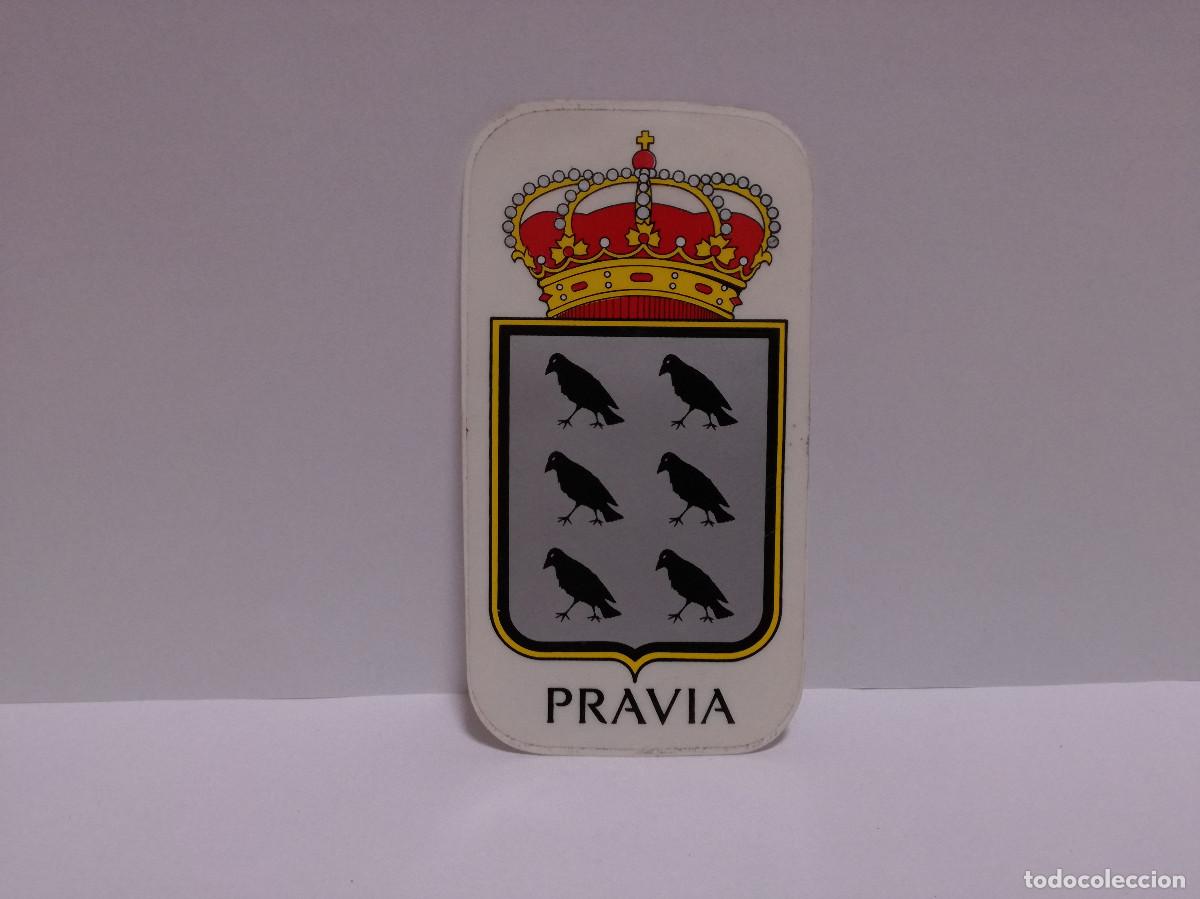 Pegatinas de colecci&oacute;n: PEGATINA ADHESIVO - ESCUDO PRAVIA - 13cm x 7cm