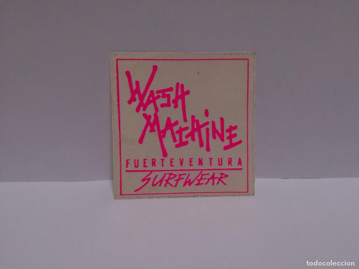 Pegatinas de colecci&oacute;n: PEGATINA ADHESIVO MODA CALZADO - WASH MACHINE FUERTEVENTURA SURFWEAR - 8cm x 8cm