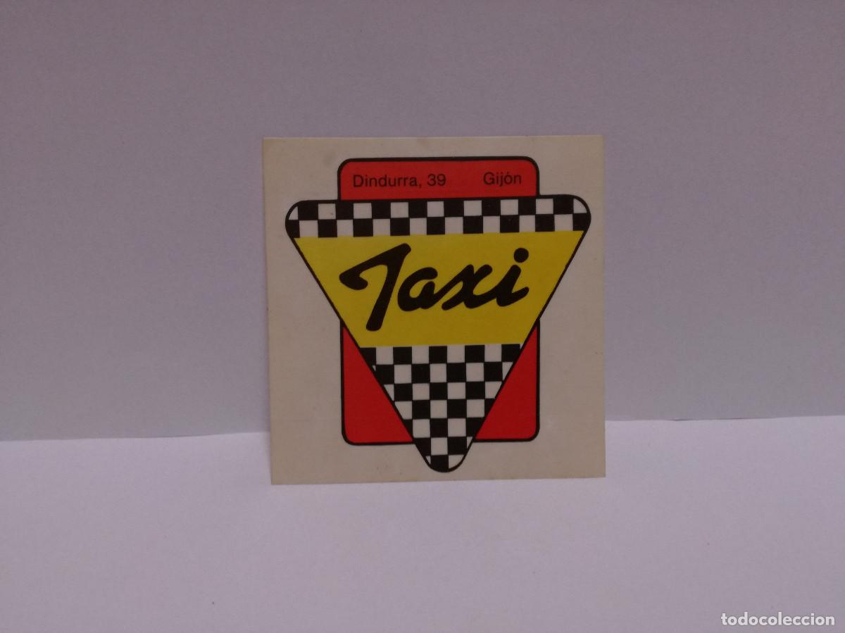 Pegatinas de colecci&oacute;n: PEGATINA ADHESIVO TRANSPORTE - TAXI GIJ&Oacute;N - 8cm x 8cm