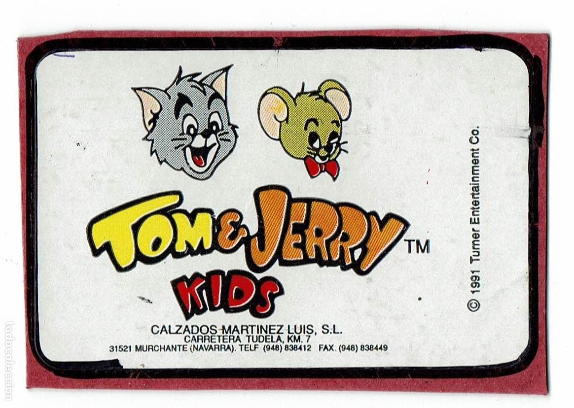 Pegatinas de colecci&oacute;n: Adhesivo pegatina comercial / Tom & Jerry Kids / Calzados Mart&iacute;nez Luis / Murchante Navarra / Pegado