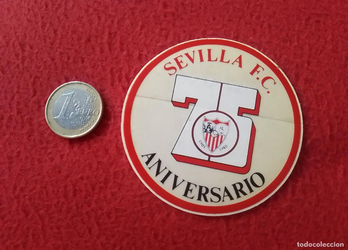 Autocollants de collection: ANTIGUA PEGATINA ADHESIVO STICKER SEVILLA F&Uacute;TBOL CLUB F. C. 75 ANIVERSARIO 1905 1980 FOOTBALL VER...