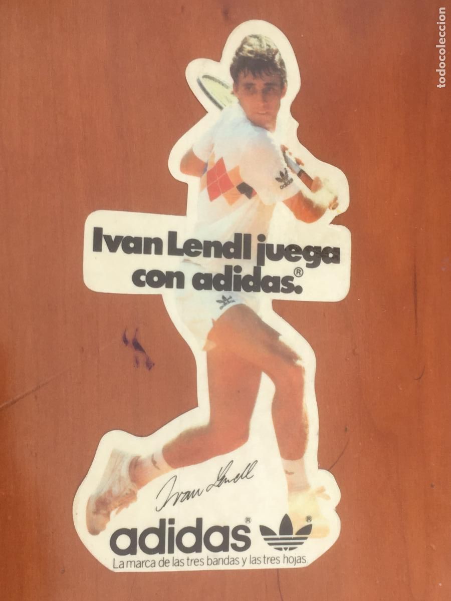 Pegatinas de colecci&oacute;n: ivan lendl adidas tenis adhesivo pegatina original antiguo