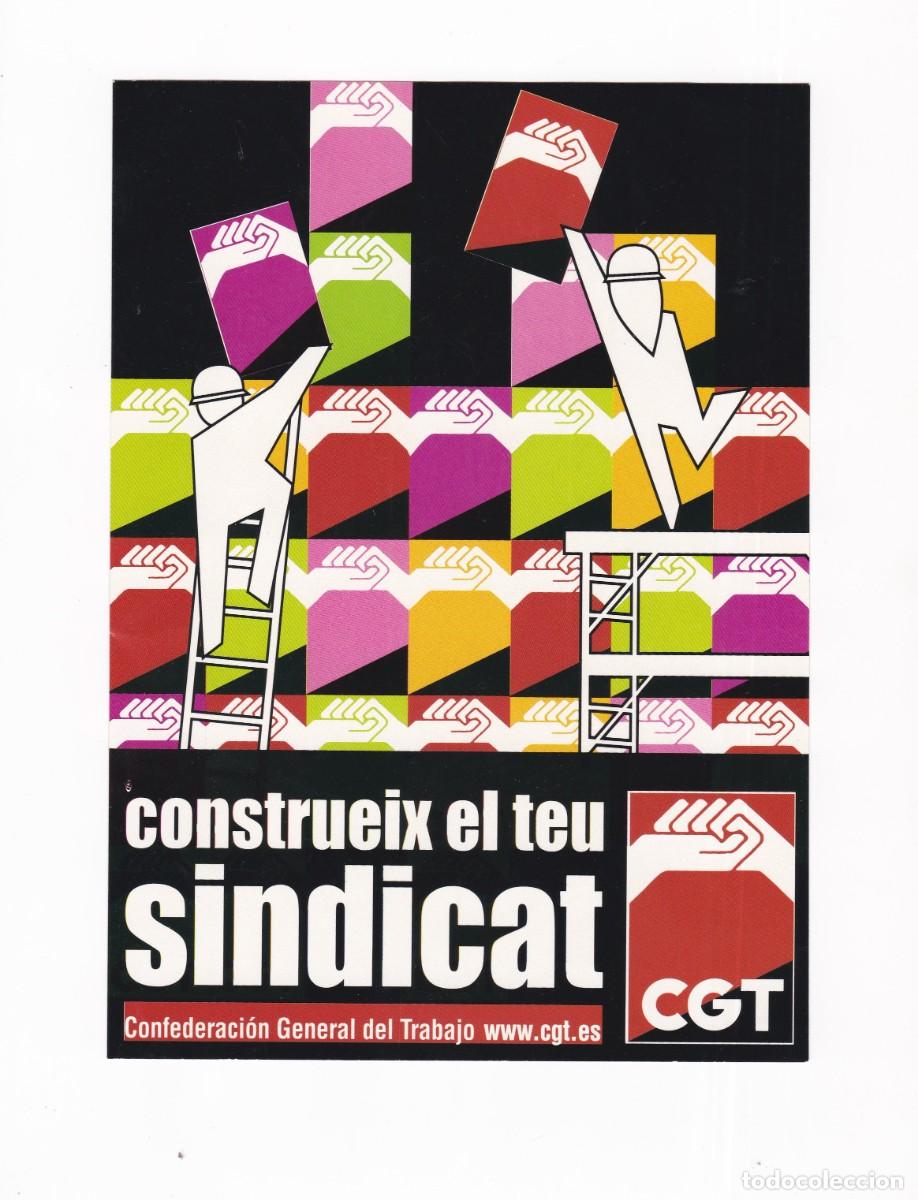 Pegatinas de colecci&oacute;n: Pegatina Politica construeix el teu sindicat CGT grande 21 x 15