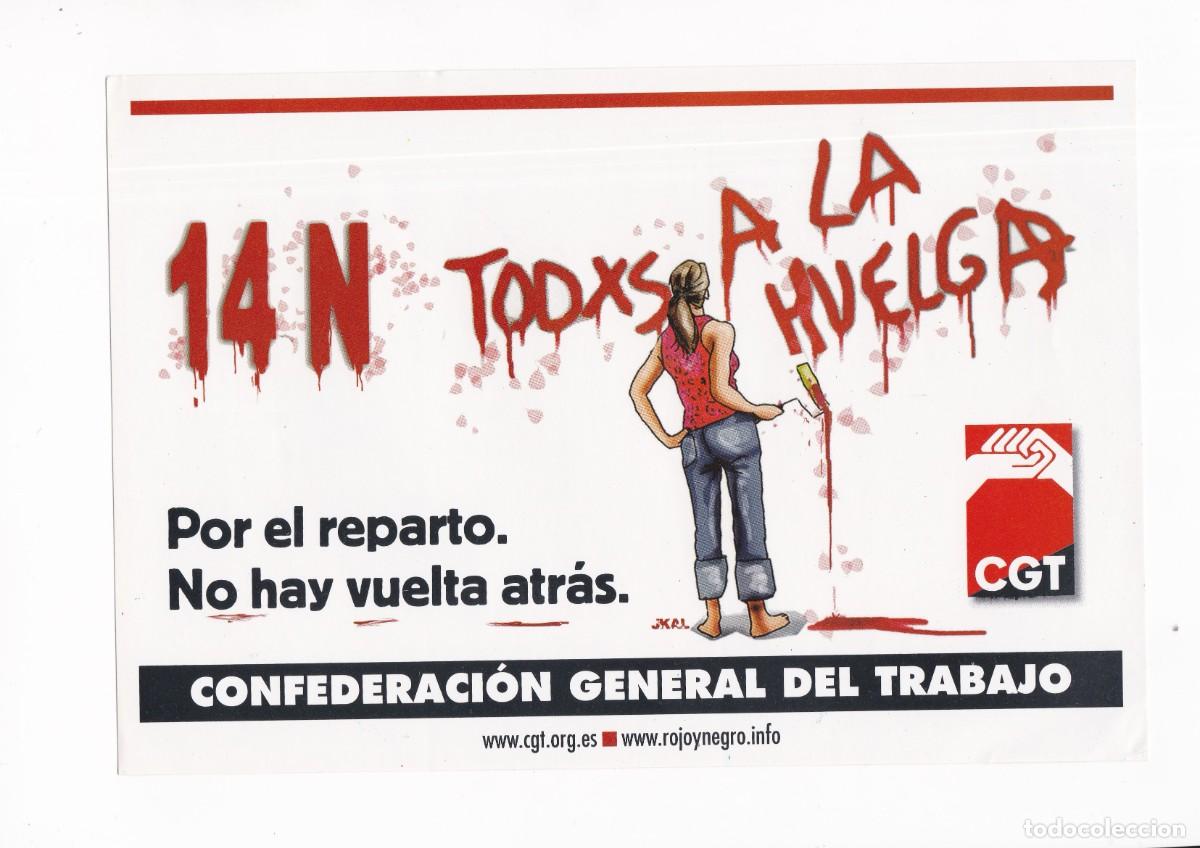 Pegatinas de colecci&oacute;n: Pegatina Politica por el reparto no hay vuelta atr&aacute;s CGT grande 24 X 16