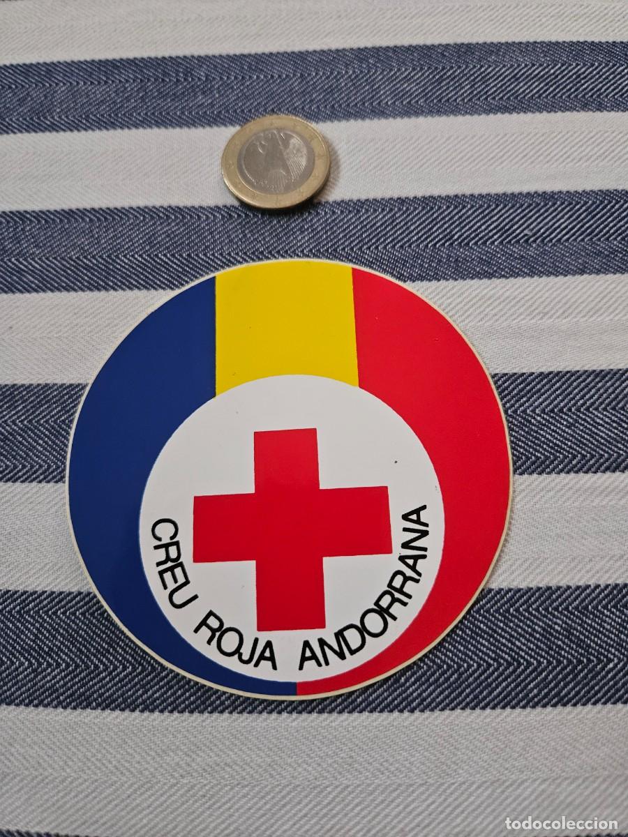 Pegatinas de colecci&oacute;n: Antiguo Adhesivo/ Pegatina Nueva De La Cruz Roja Andorrana.