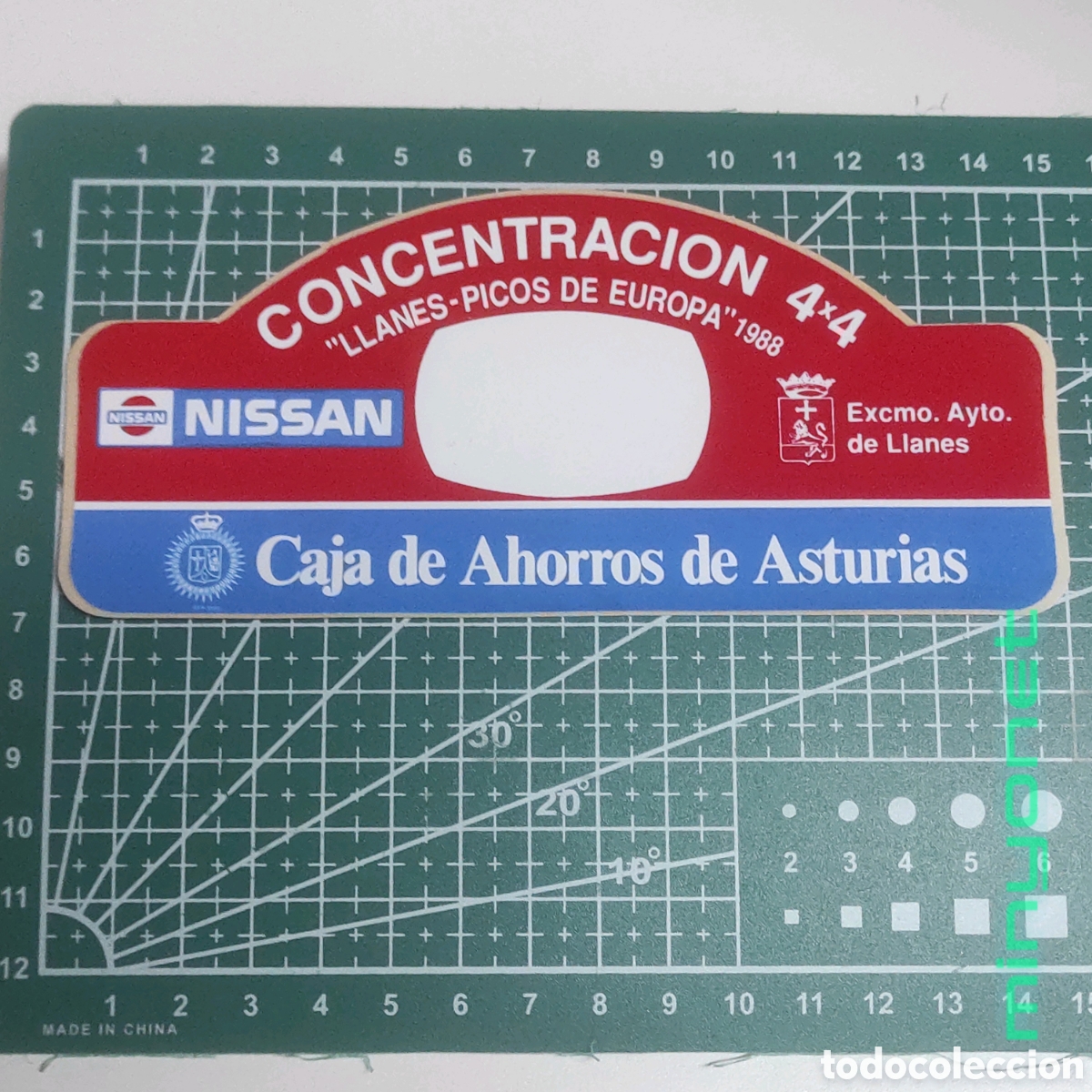 Pegatinas de colecci&oacute;n: Pegatina concentraci&oacute;n 4x4 Llanes Picos de Europa 1988 - Nissan - Caja Ahorros Asturias. Tipo Rallye