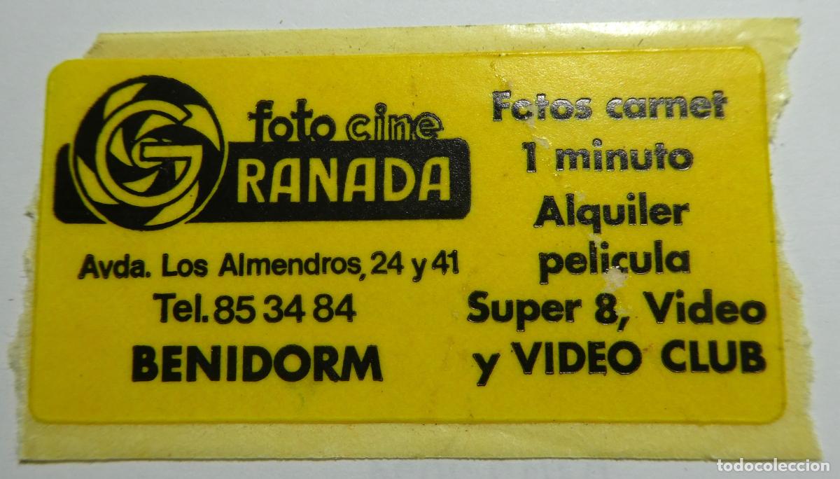 Pegatinas de colecci&oacute;n: PEGATINA ADHESIVA. Foto Cine Granada Benidorm. sin despegar